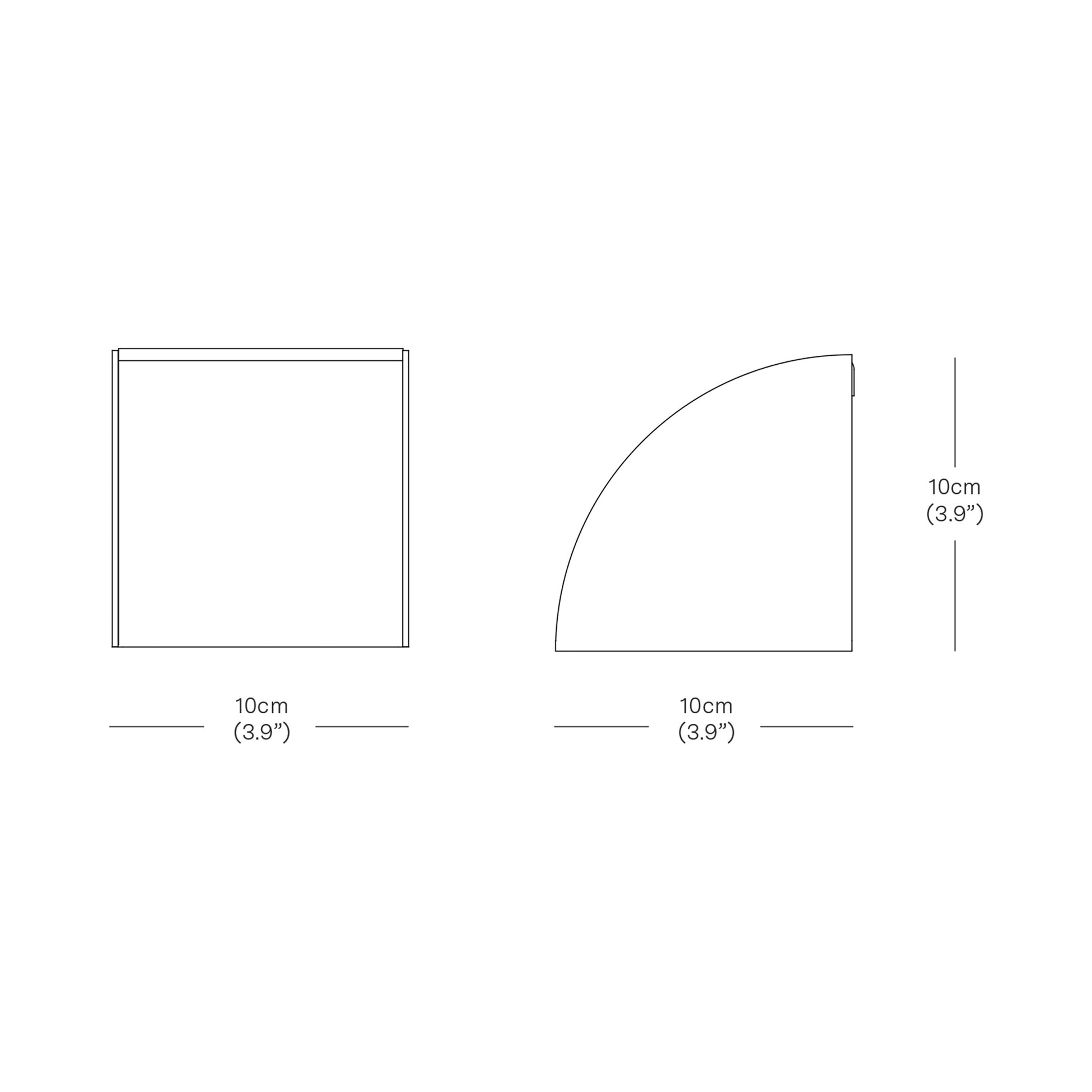 Phase LED Wall Light - line drawing.