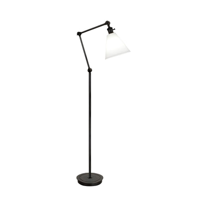 Alloy Floor Lamp in Deep Patina Bronze/Cased White Glass.