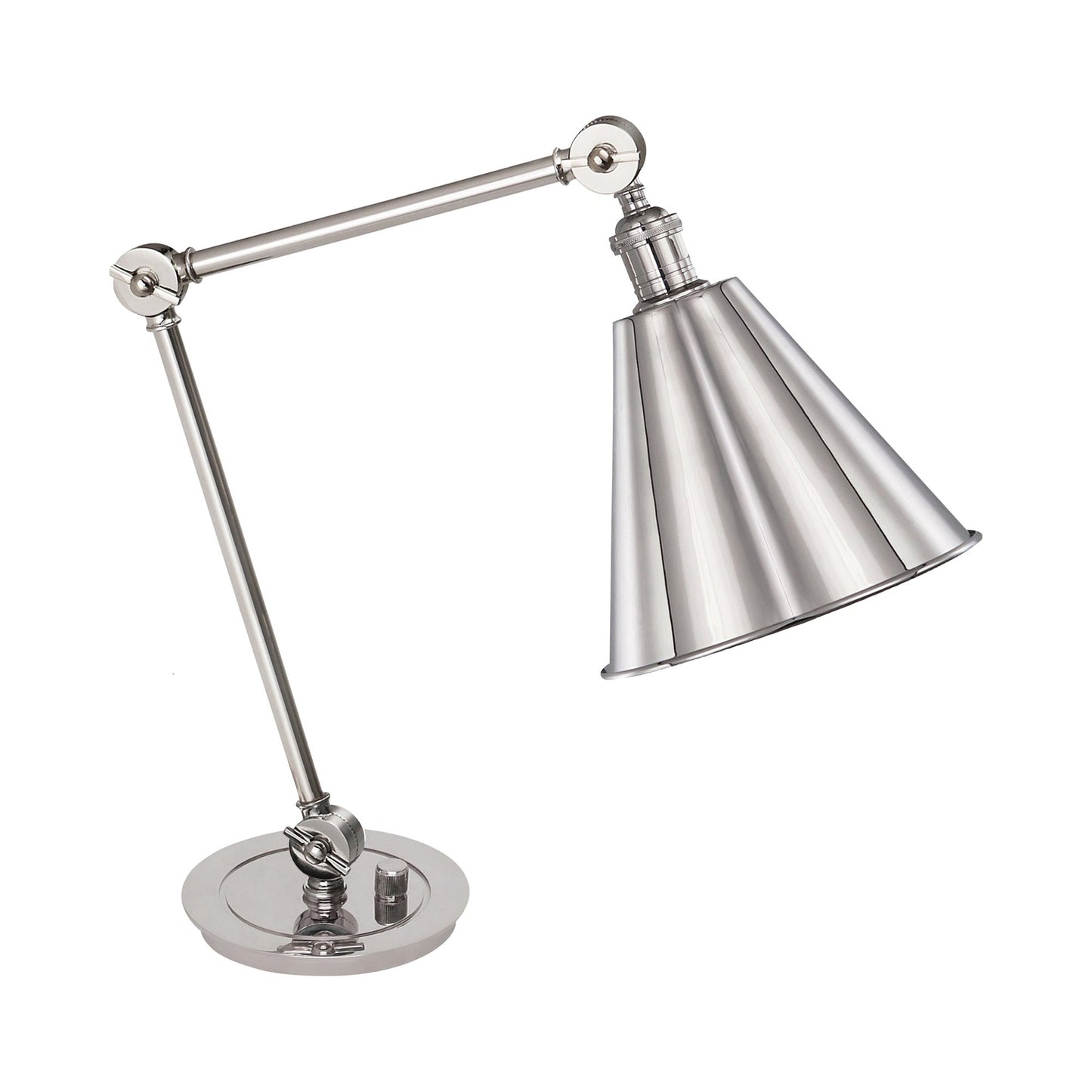 Alloy Table Lamp in Polished Nickel/Polished Nickel.