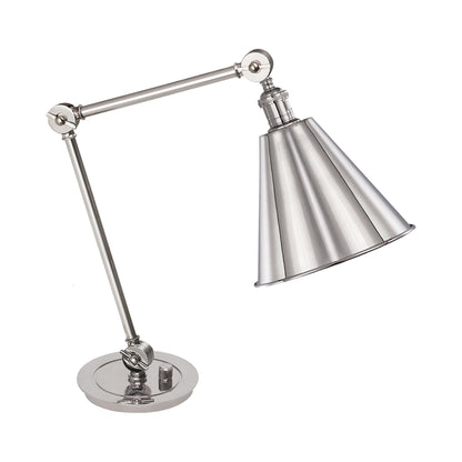 Alloy Table Lamp in Polished Nickel/Polished Nickel.