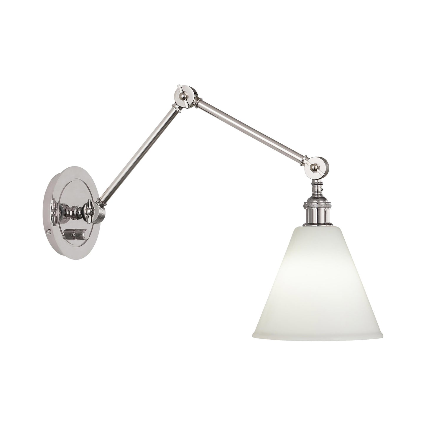 Alloy Wall Light in Polished Nickel (Glass).