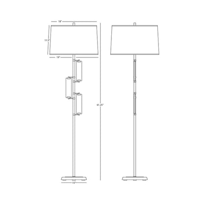 Alston Floor Lamp - line drawing.