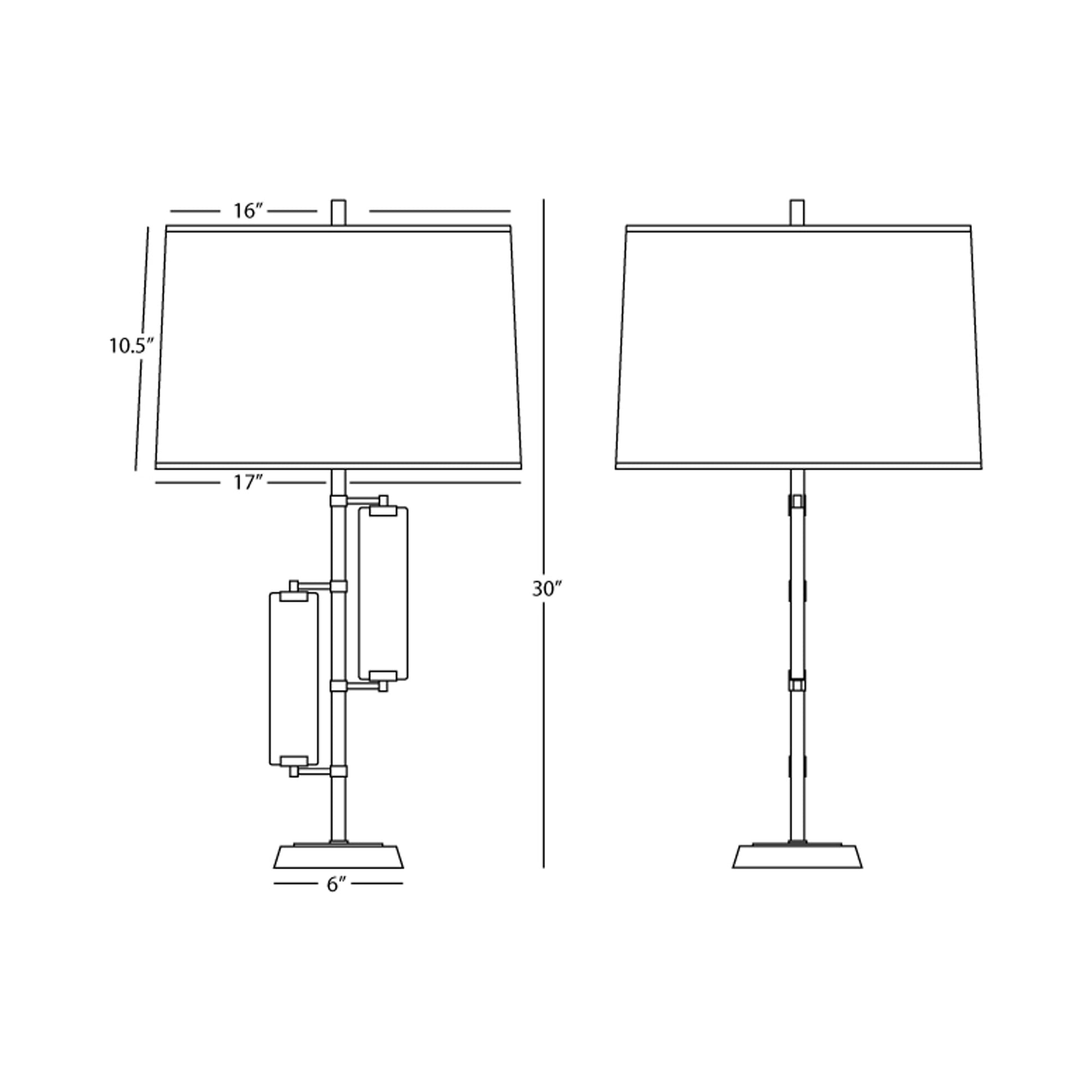 Alston Table Lamp - line drawing.