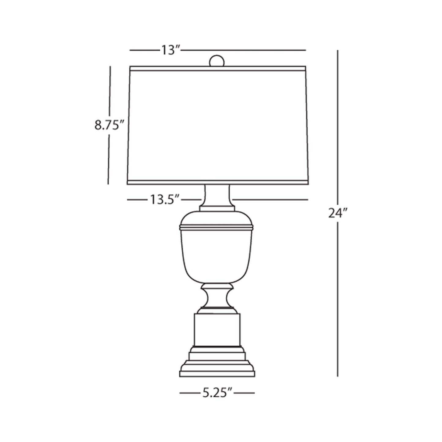 Annika Table Lamp - line drawing.
