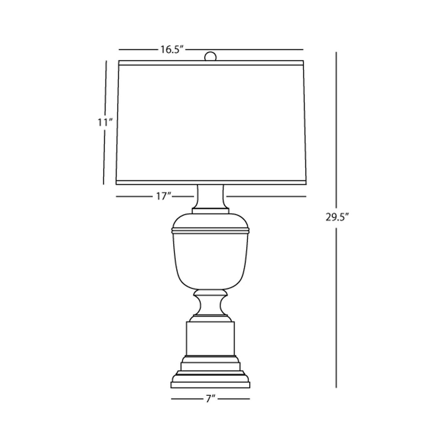 Annika Table Lamp - line drawing.