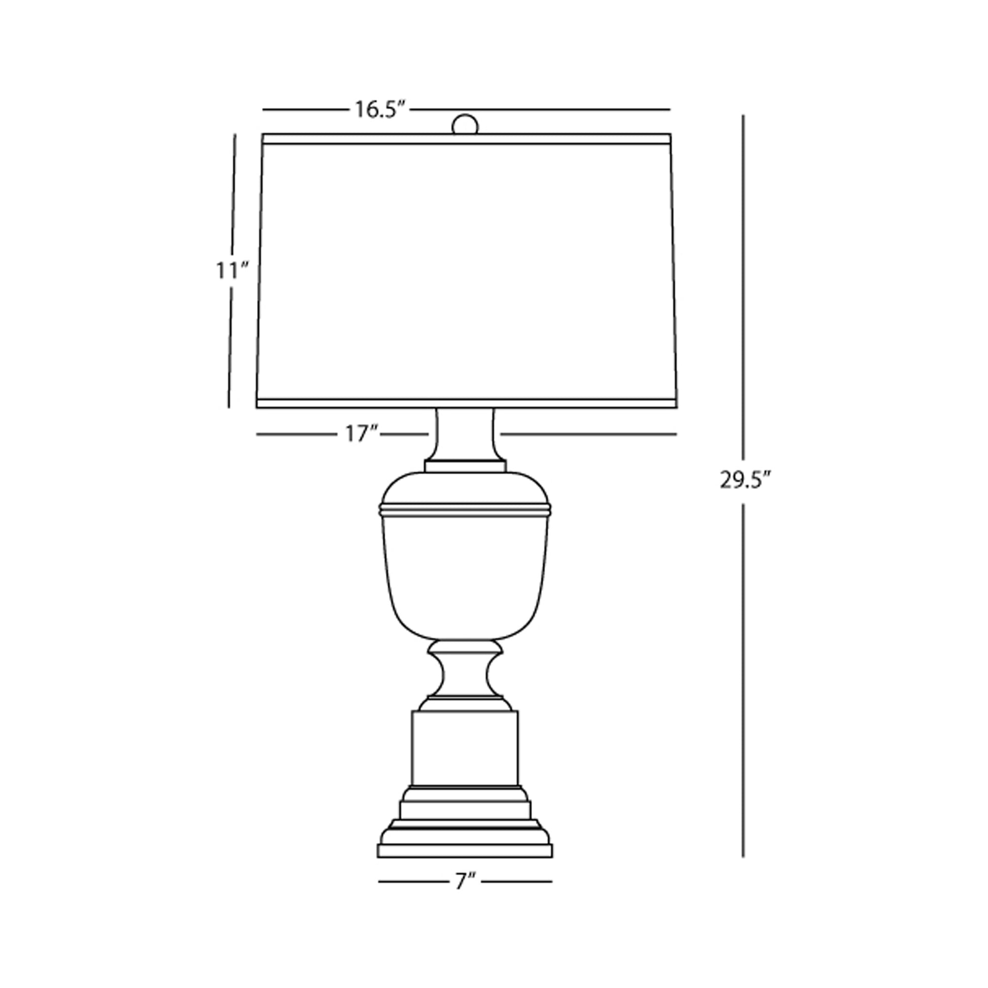 Annika Table Lamp - line drawing.