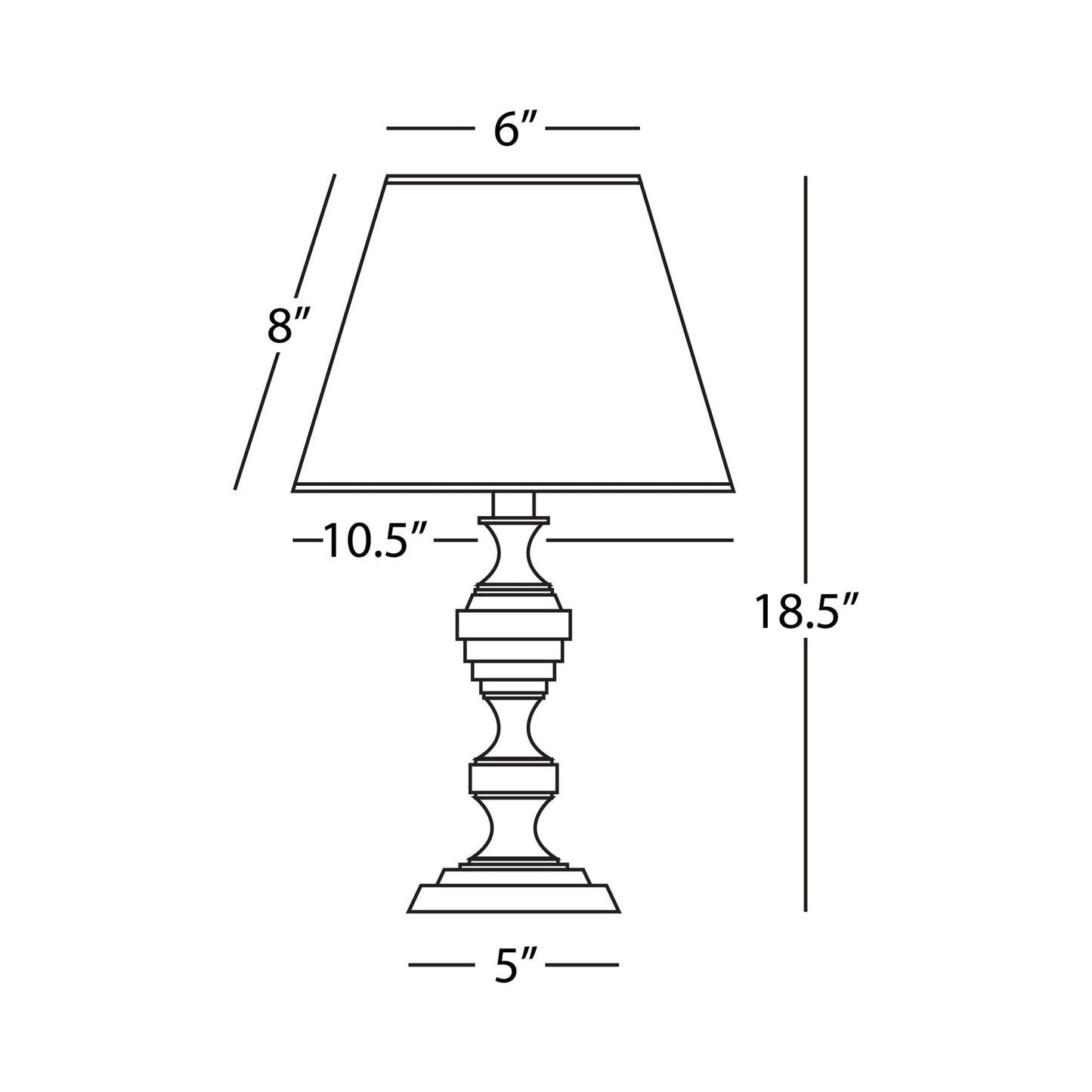 Arthur 1221 Table Lamp - line drawing.