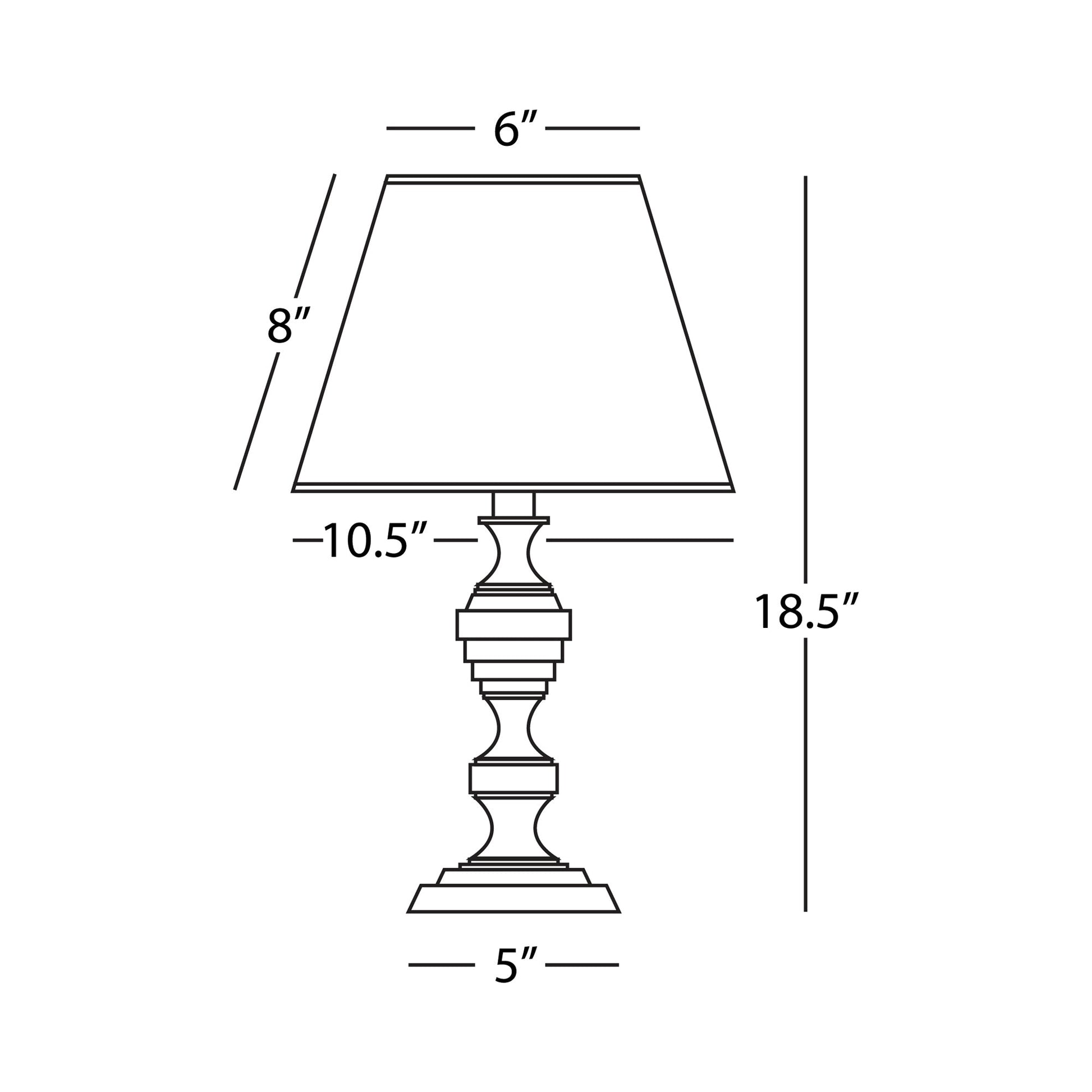 Arthur 1221 Table Lamp - line drawing.
