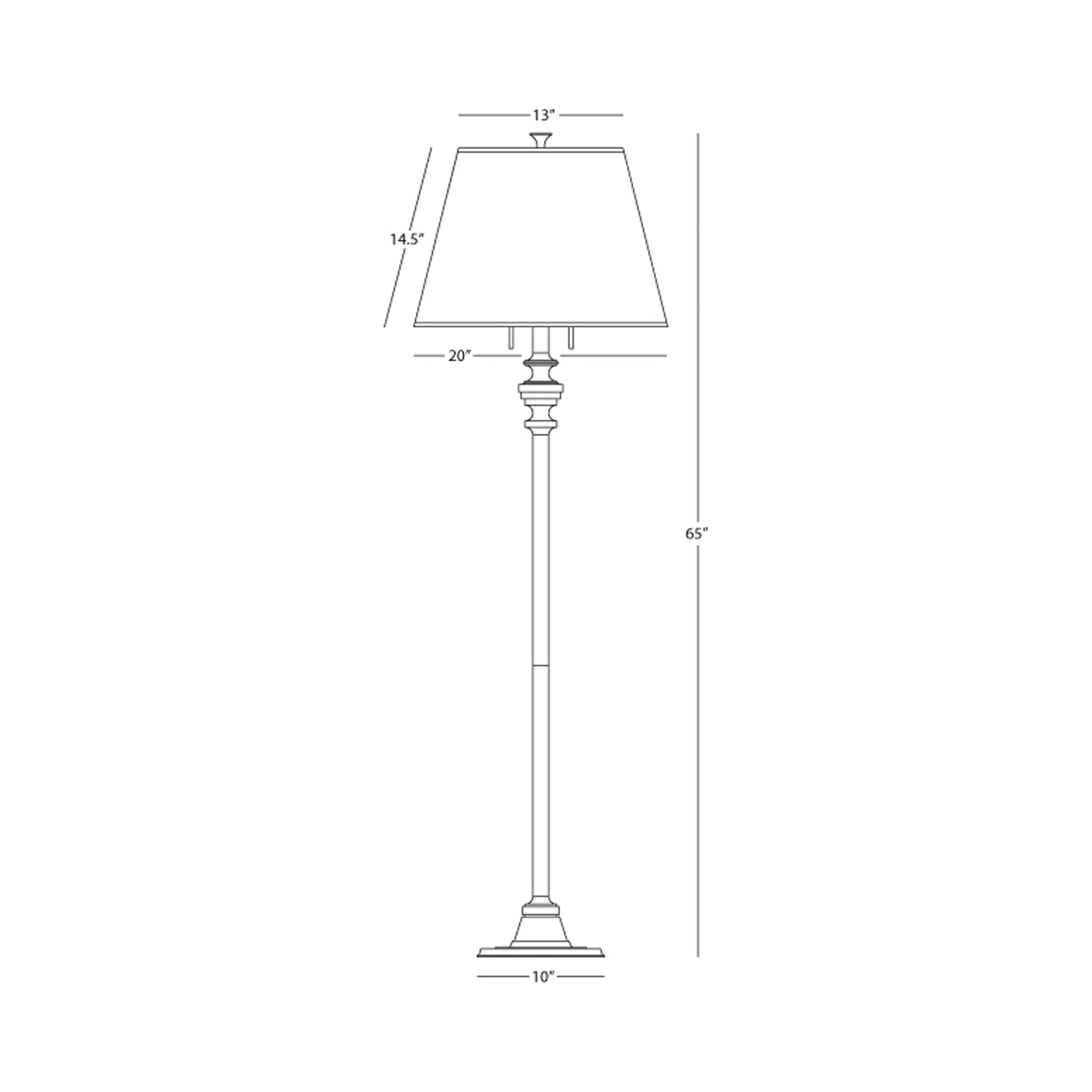 Arthur Floor Lamp - line drawing.