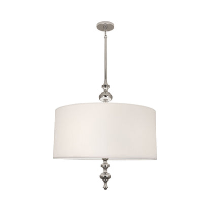 Arthur Pendant Light in Polished Nickel.
