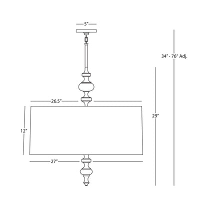 Arthur Pendant Light - line drawing.