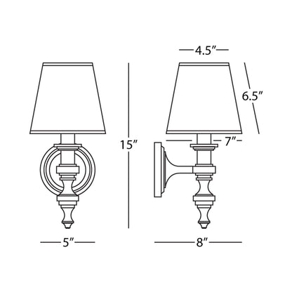 Arthur Wall Light - line drawing.
