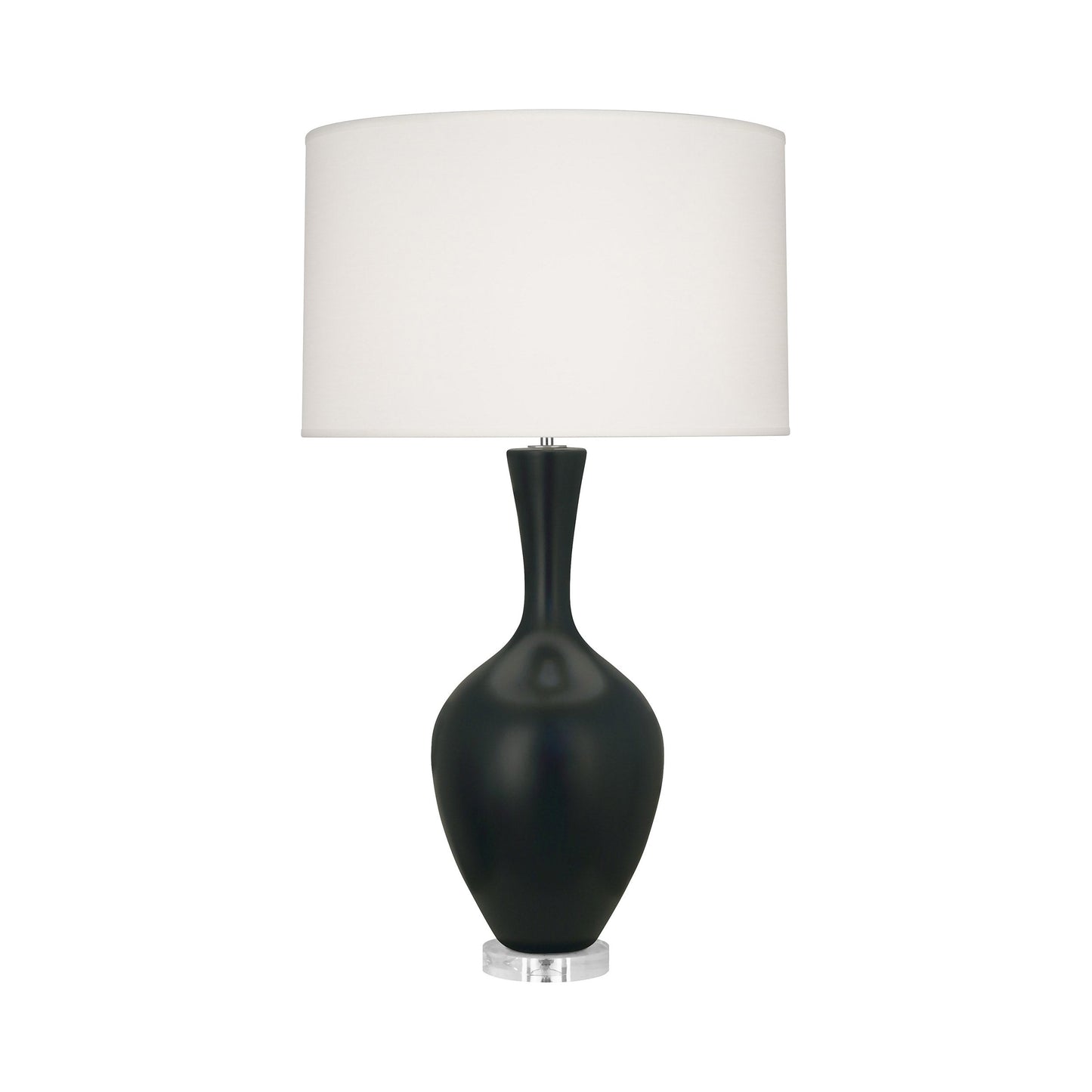 Audrey Table Lamp in Matte Obsidian.