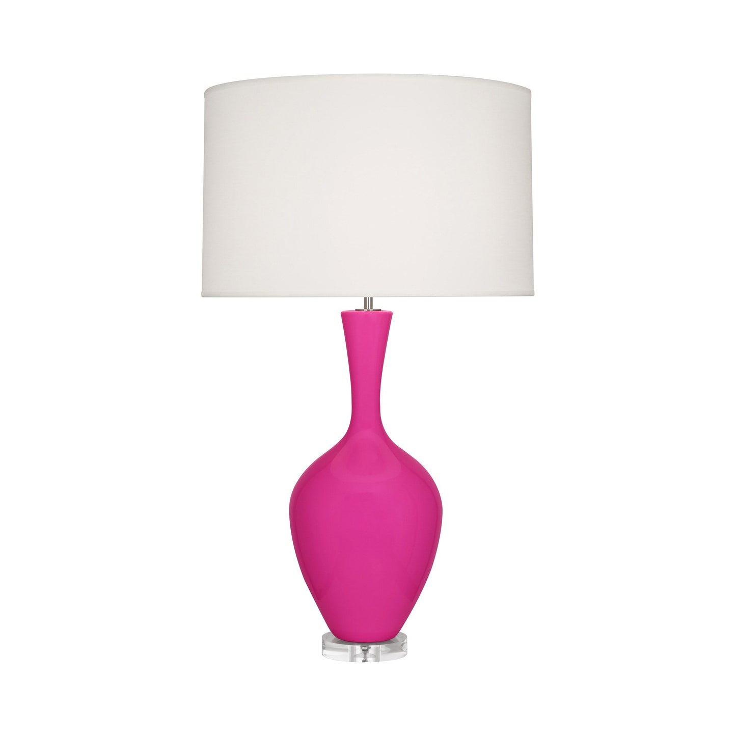 Audrey Table Lamp in Razzle Rose.