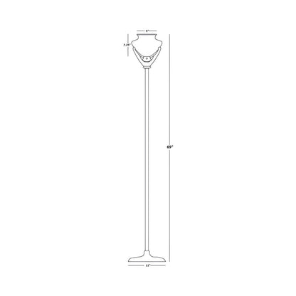 Beaux Arts Floor Lamp - line drawing.