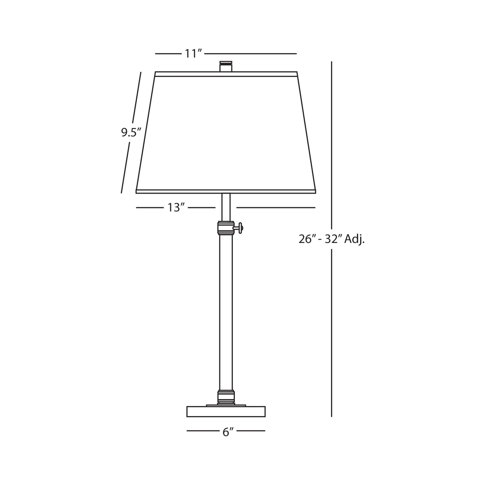 Bruno 1841 Table Lamp - line drawing.