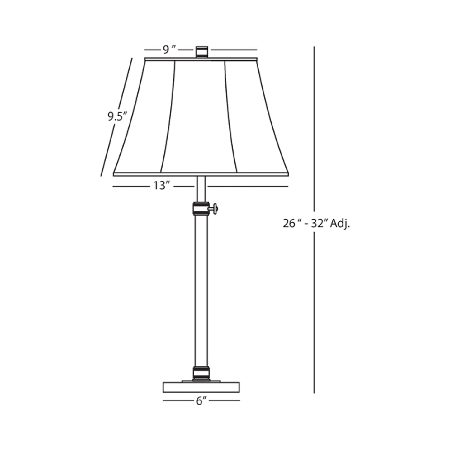 Bruno 1841 Table Lamp - line drawing.