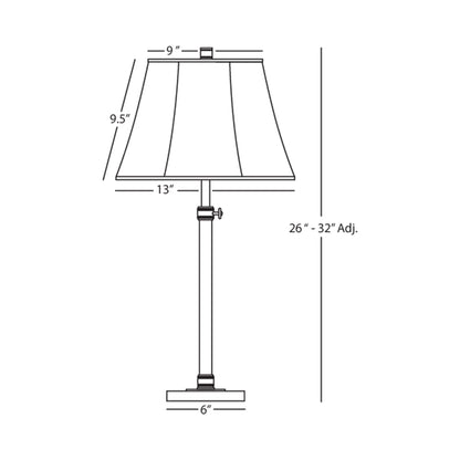 Bruno 1841 Table Lamp - line drawing.