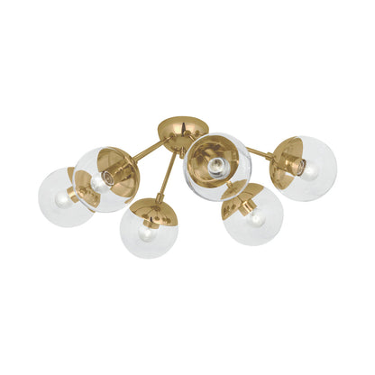 Celeste Semi Flush Mount Ceiling Light in Modern Brass.