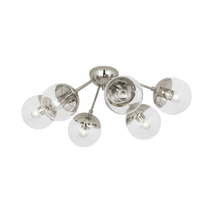 Celeste Semi Flush Mount Ceiling Light in Polished Nickel.