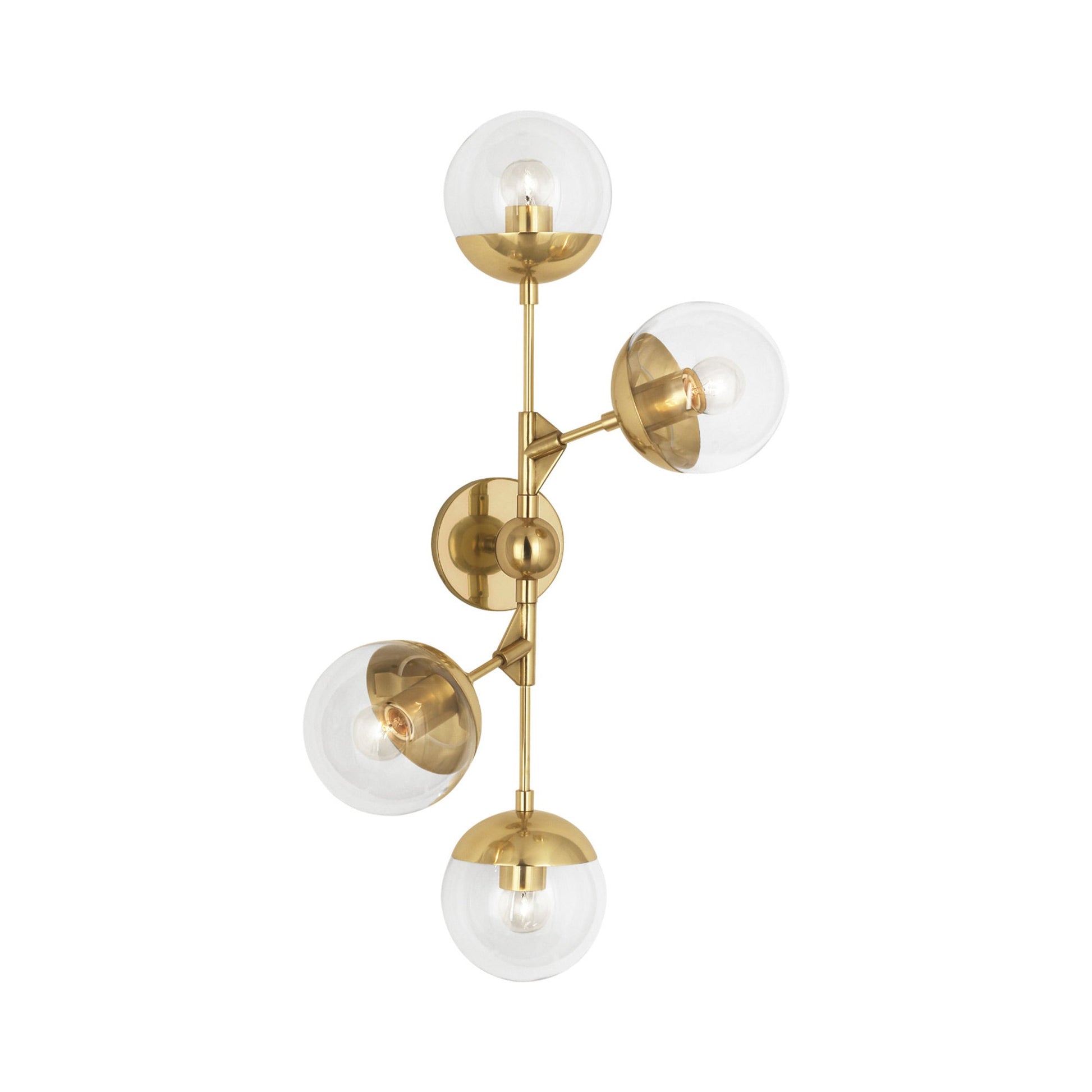 Celeste Wall Light in Modern Brass.