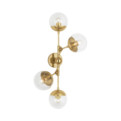 Celeste Wall Light in Modern Brass.
