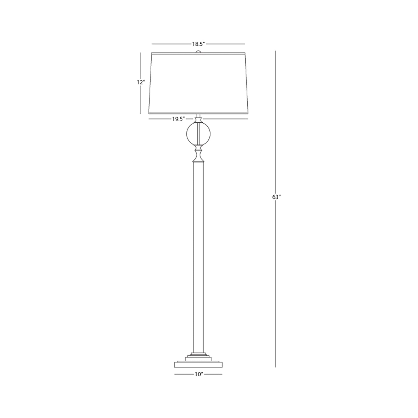 Celine Floor Lamp - line drawing.