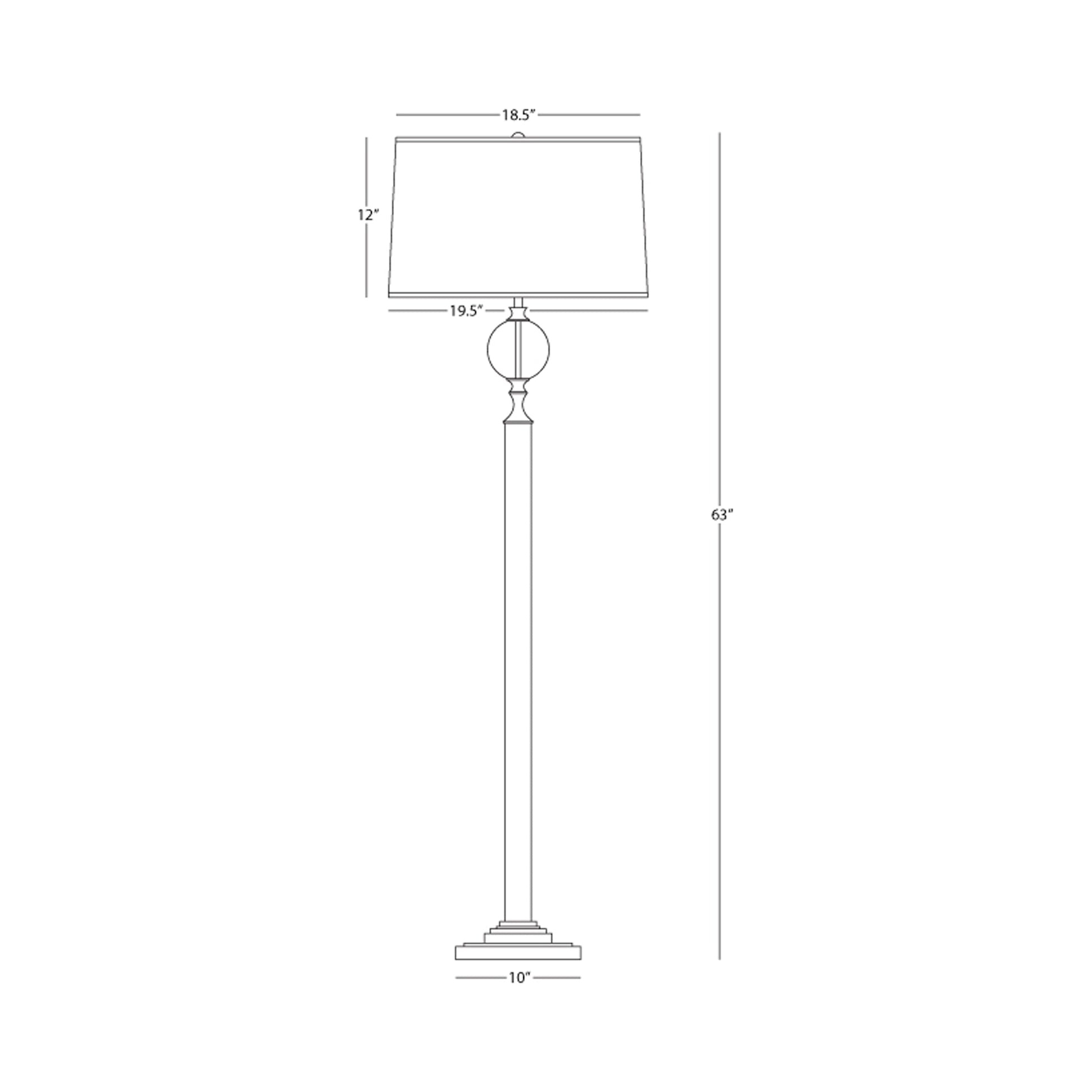 Celine Floor Lamp - line drawing.
