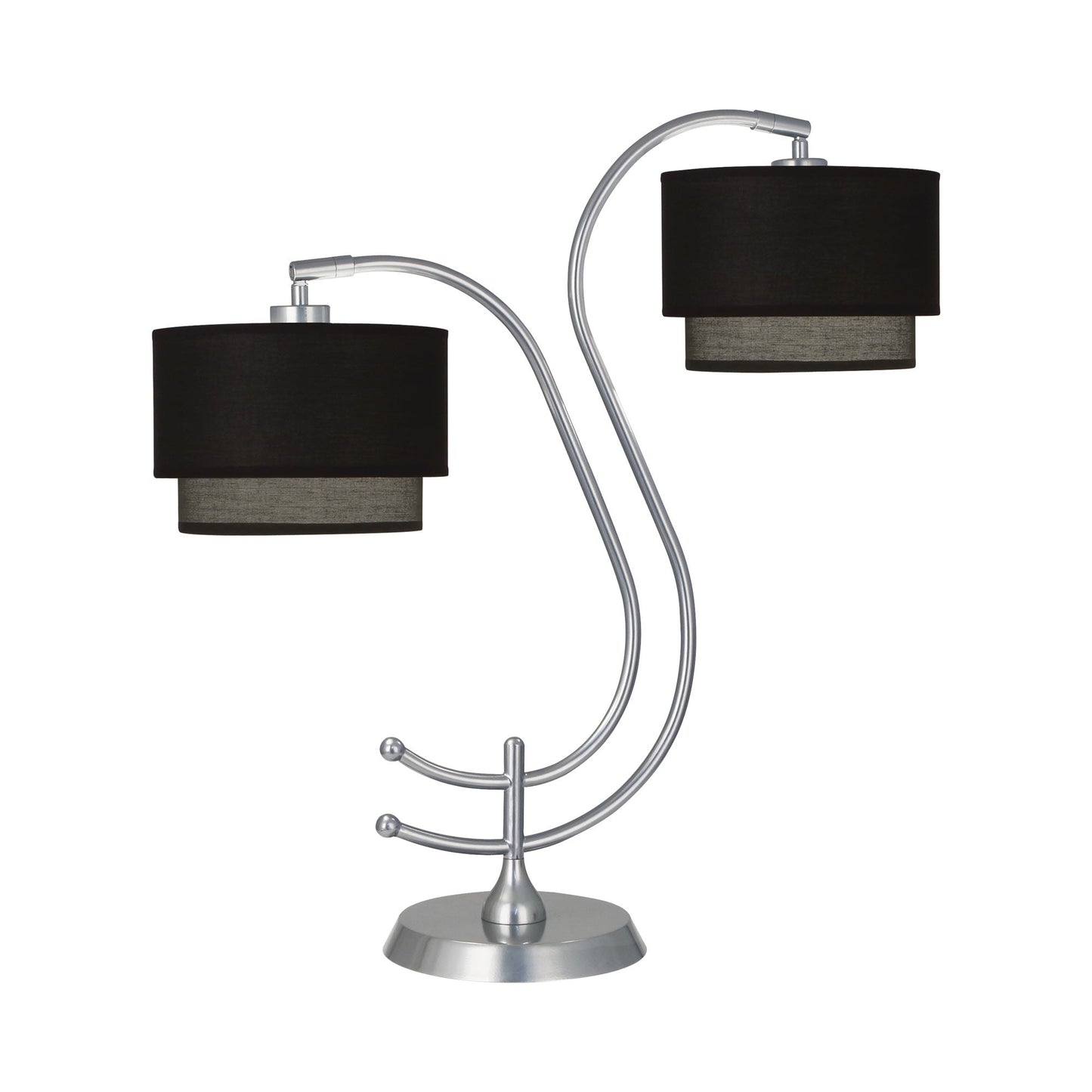 Charlee Table Lamp in Chrome/Black.