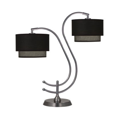 Charlee Table Lamp in Gunmetal/Black.