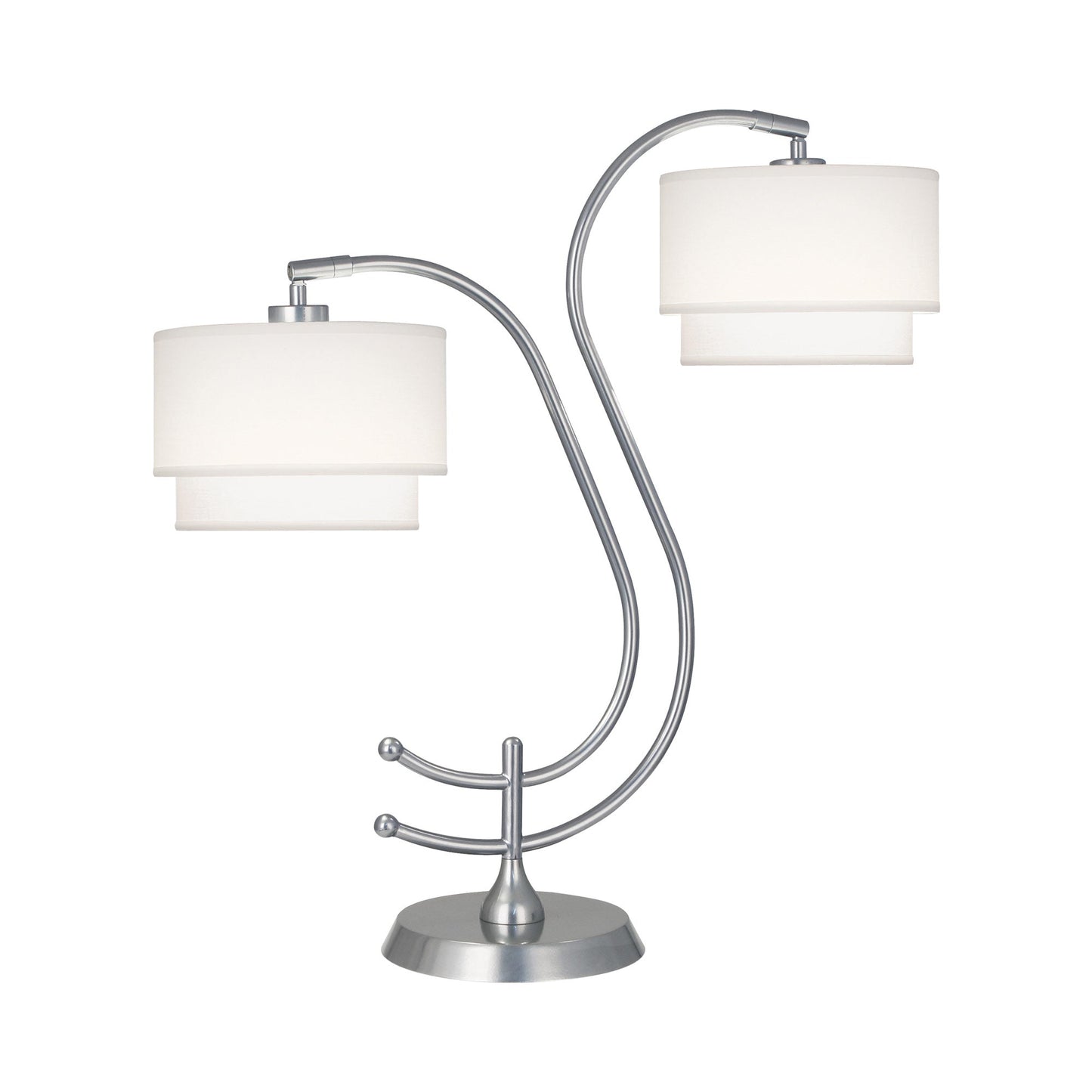 Charlee Table Lamp in Chrome/White.