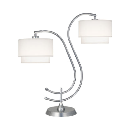 Charlee Table Lamp in Chrome/White.