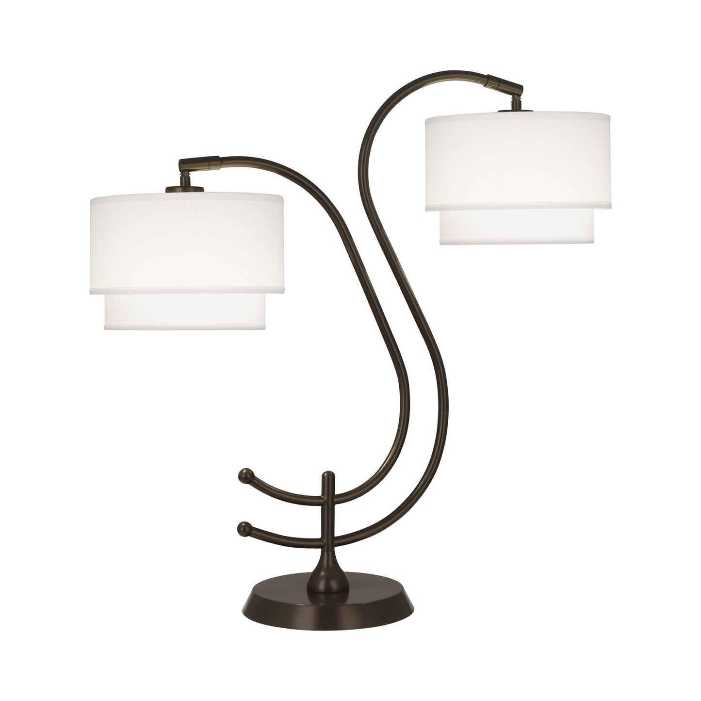 Charlee Table Lamp in Dark Bronze/White.