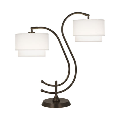 Charlee Table Lamp in Dark Bronze/White.