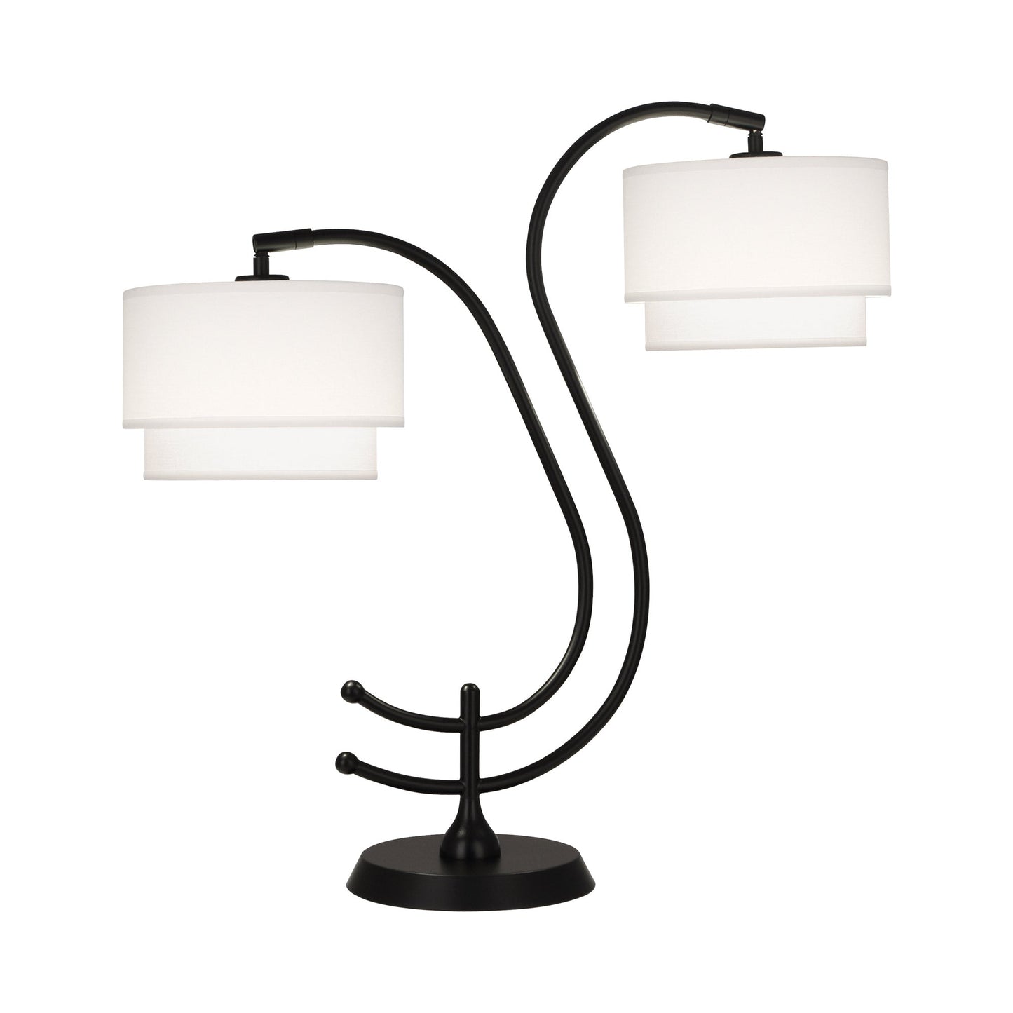 Charlee Table Lamp in Matte Black/White.