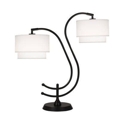 Charlee Table Lamp in Matte Black/White.