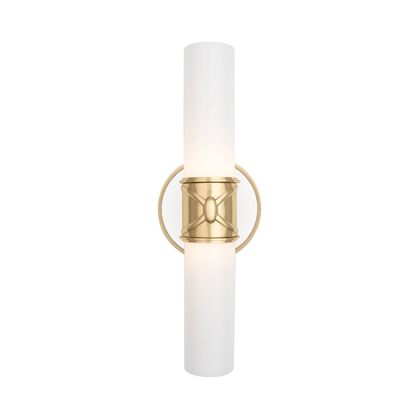 Chase Vertical Wall Light in Antique Brass.