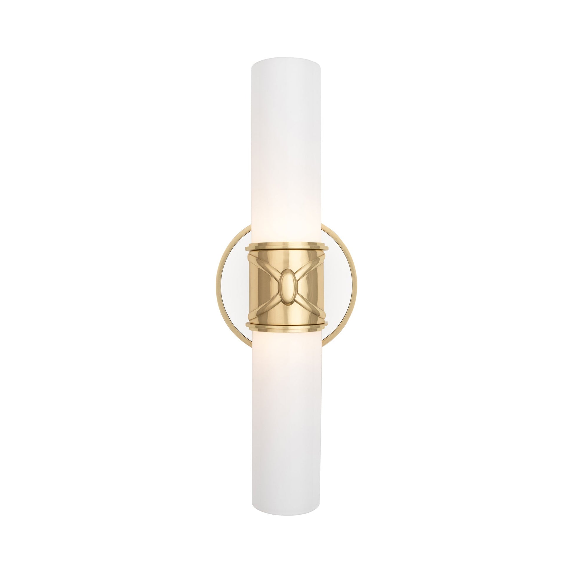 Chase Vertical Wall Light in Antique Brass.