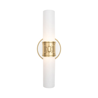 Chase Vertical Wall Light in Antique Brass.