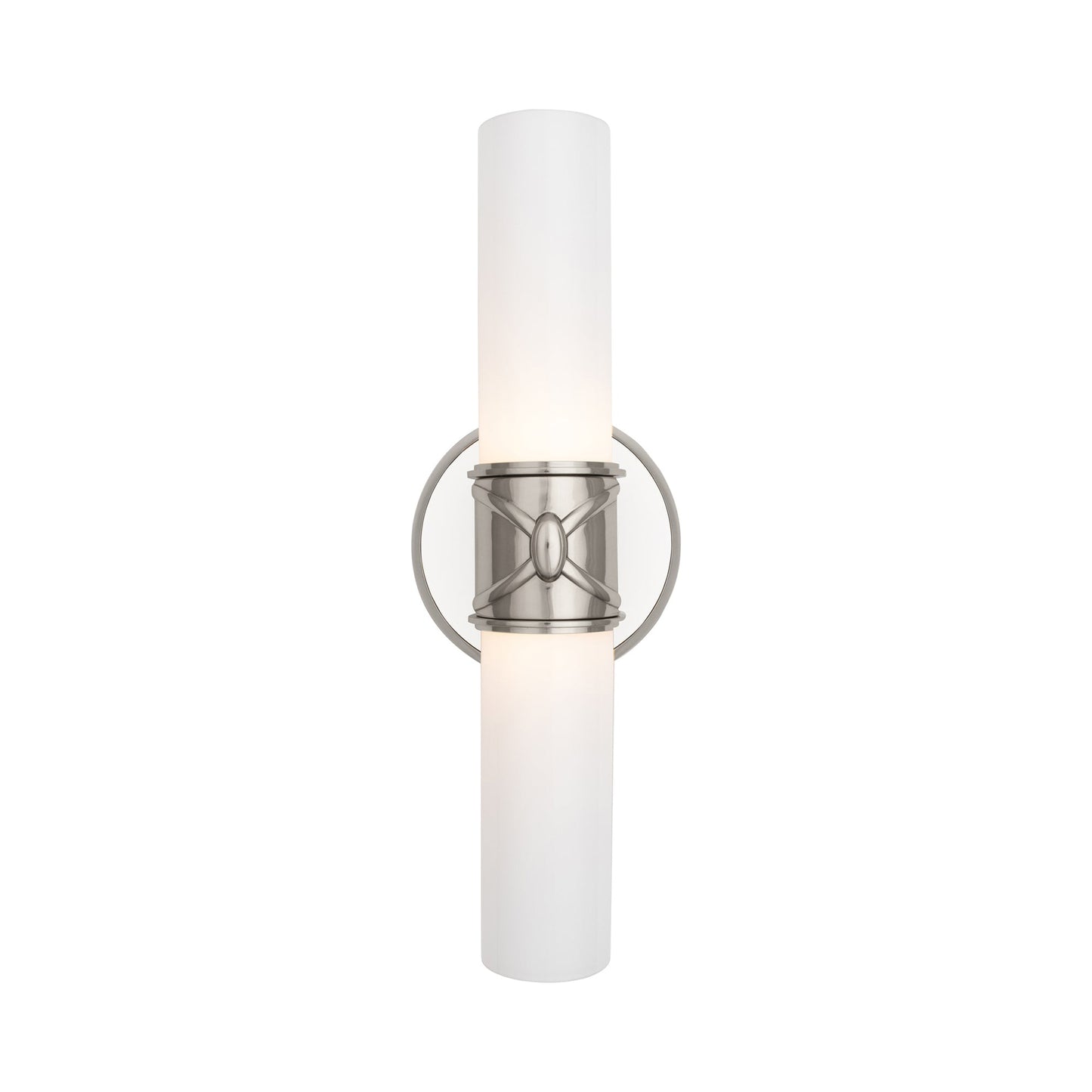 Chase Vertical Wall Light in Polished Nickel.