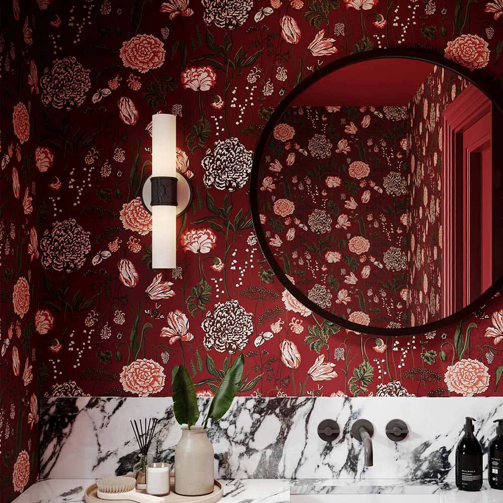 Chase Vertical Wall Light in bathroom.