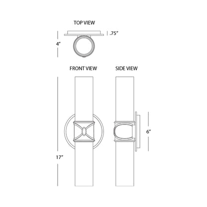 Chase Vertical Wall Light - line drawing.