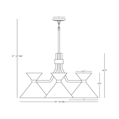 Cinch Chandelier - line drawing.