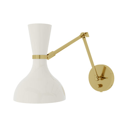 Clare Adjustable Wall Light in Modern Brass/Lily.