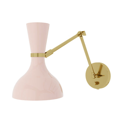 Clare Adjustable Wall Light in Modern Brass/Rose Water.