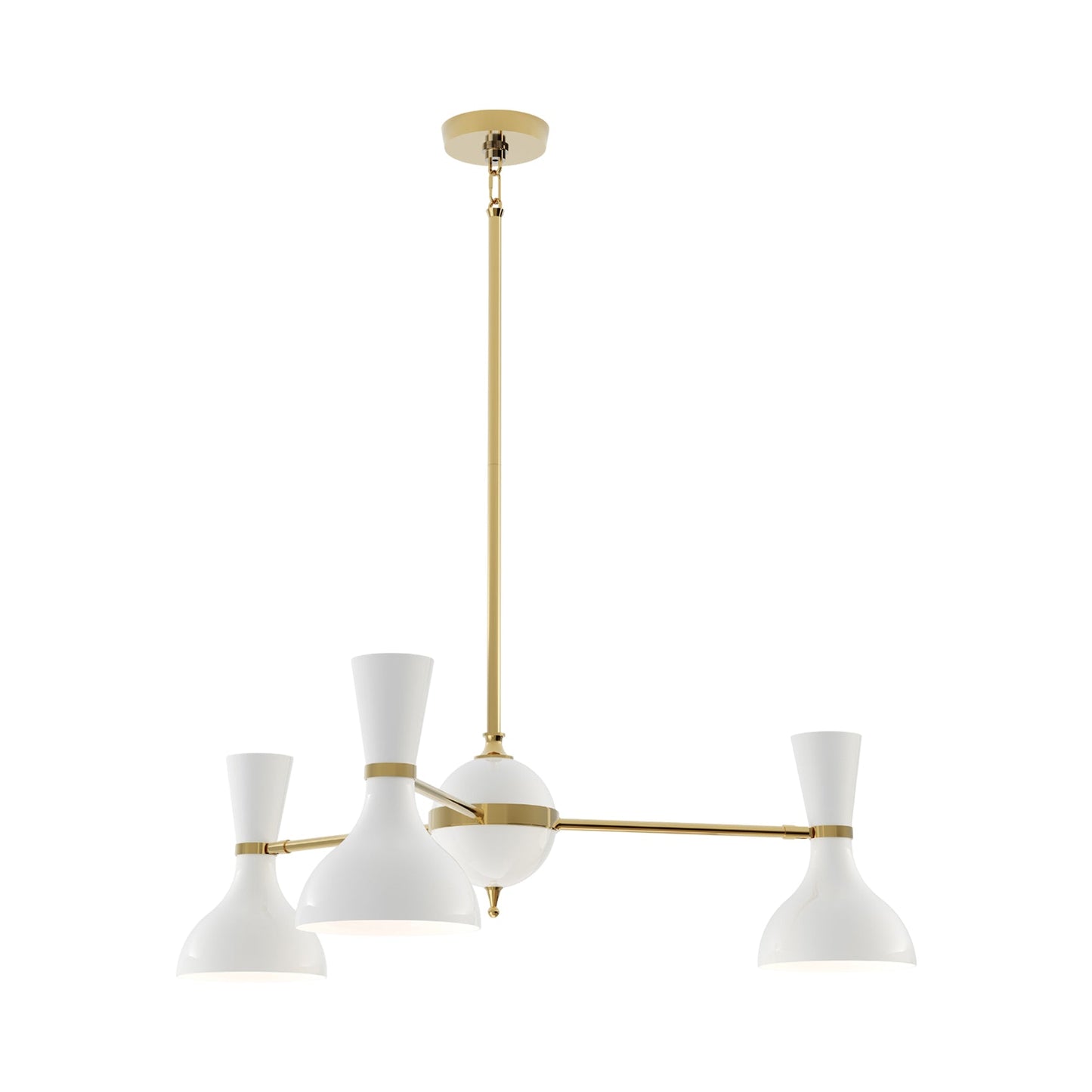 Clare Chandelier in Modern Brass/Lily (3-Light).