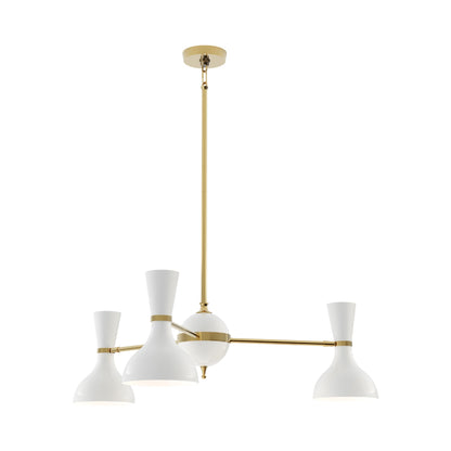 Clare Chandelier in Modern Brass/Lily (3-Light).