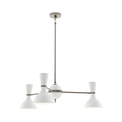 Clare Chandelier in Polished Nickel/Lily (3-Light).