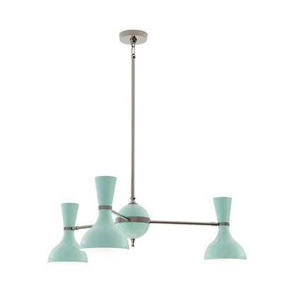 Clare Chandelier in Polished Nickel/Mint (3-Light).