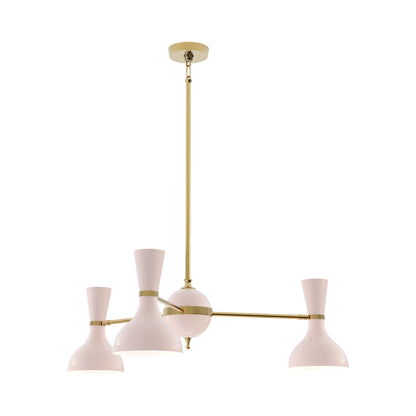 Clare Chandelier in Modern Brass/Rose Water (3-Light).